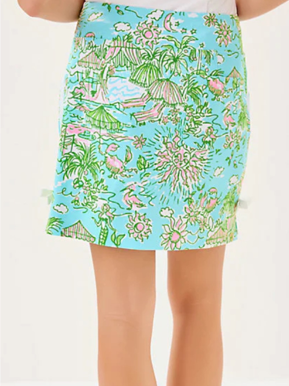 UPF 50+ Luxletic Monica Bow Skort - Fresh Water Blue Sunbathers Bliss Golf - Picture 2 of 4